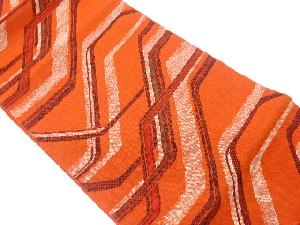 リサイクル　手織り紬幾何学模様織出し名古屋帯